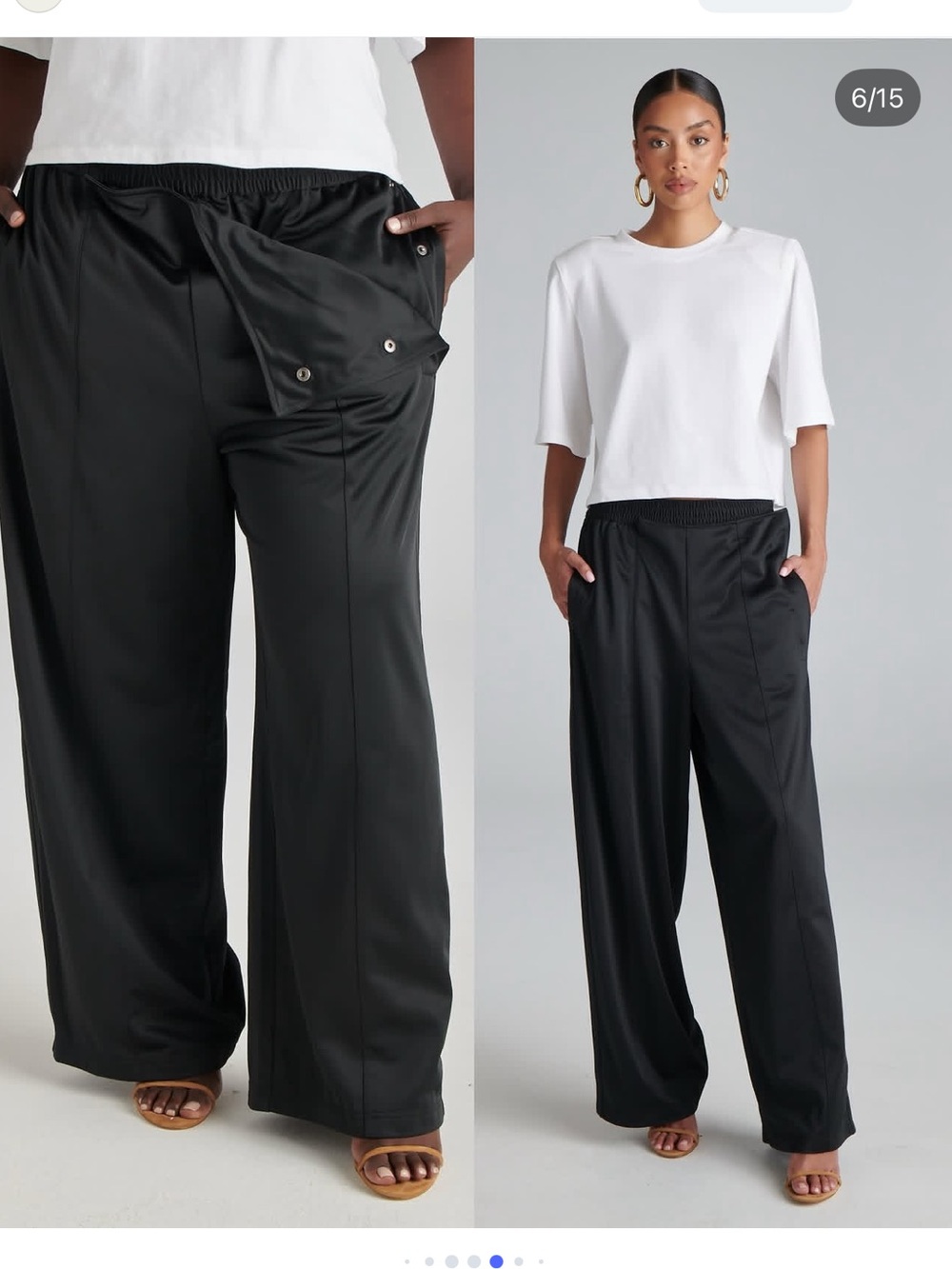 KBB by Kahlana Black Satin Pants - Black Size L